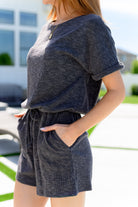 So Sure Short Sleeve Romper - Charming Charlie