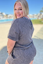 So Sure Short Sleeve Romper - Charming Charlie