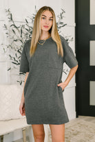 So Thoughtful That Way Textured T-Shirt Dress - Charming Charlie