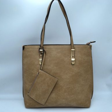 Soft Faux Leather Tote Handbag With Wallet - Charming Charlie