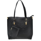 Soft Faux Leather Tote Handbag With Wallet - Charming Charlie
