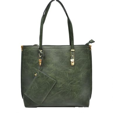 Soft Faux Leather Tote Handbag With Wallet - Charming Charlie