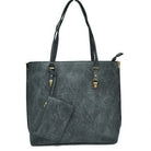 Soft Faux Leather Tote Handbag With Wallet - Charming Charlie