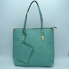 Soft Faux Leather Tote Handbag With Wallet - Charming Charlie