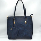 Soft Faux Leather Tote Handbag With Wallet - Charming Charlie