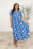 Soft Sonata V-Neck Dress in Blue - Charming Charlie