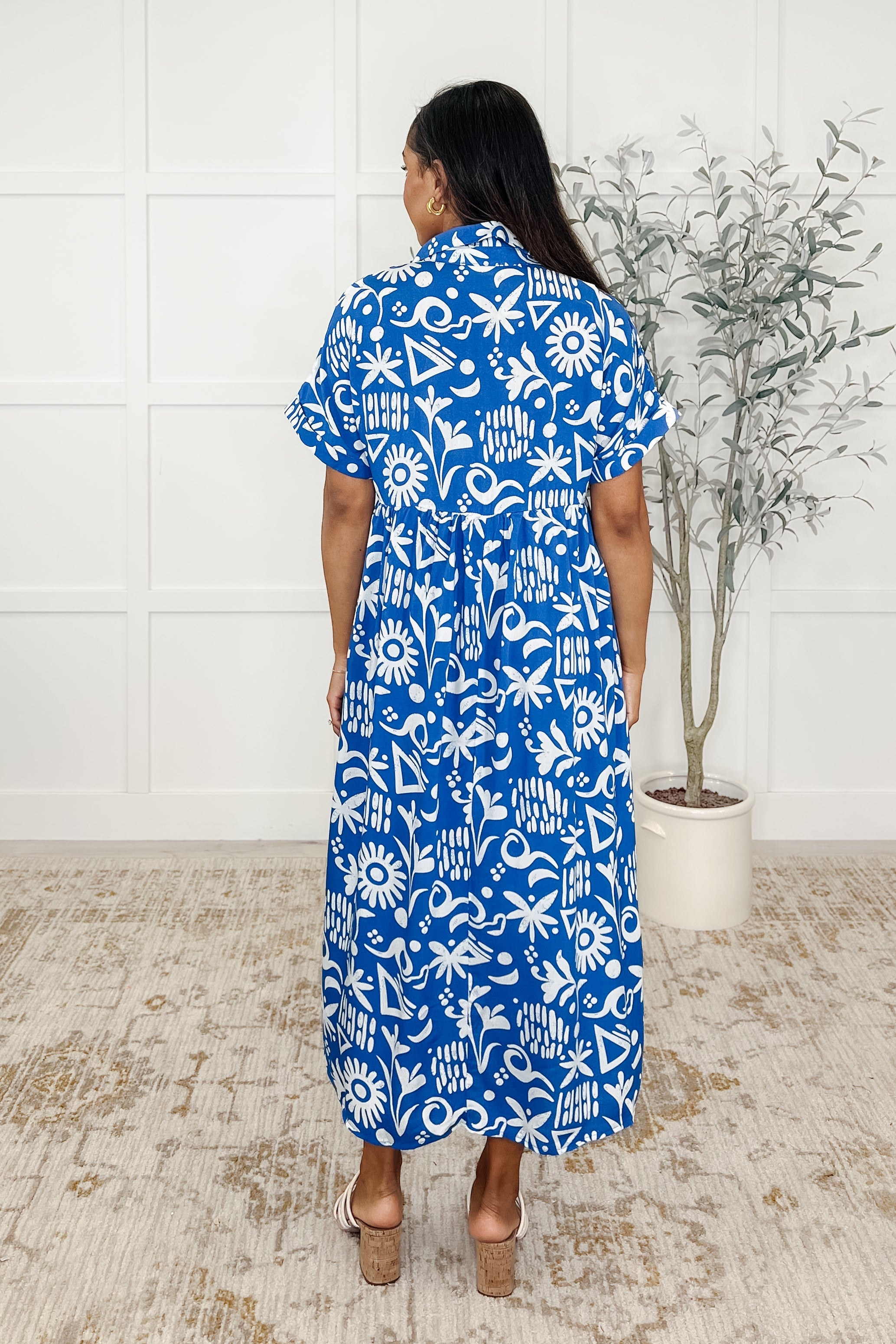 Soft Sonata V-Neck Dress in Blue - Charming Charlie