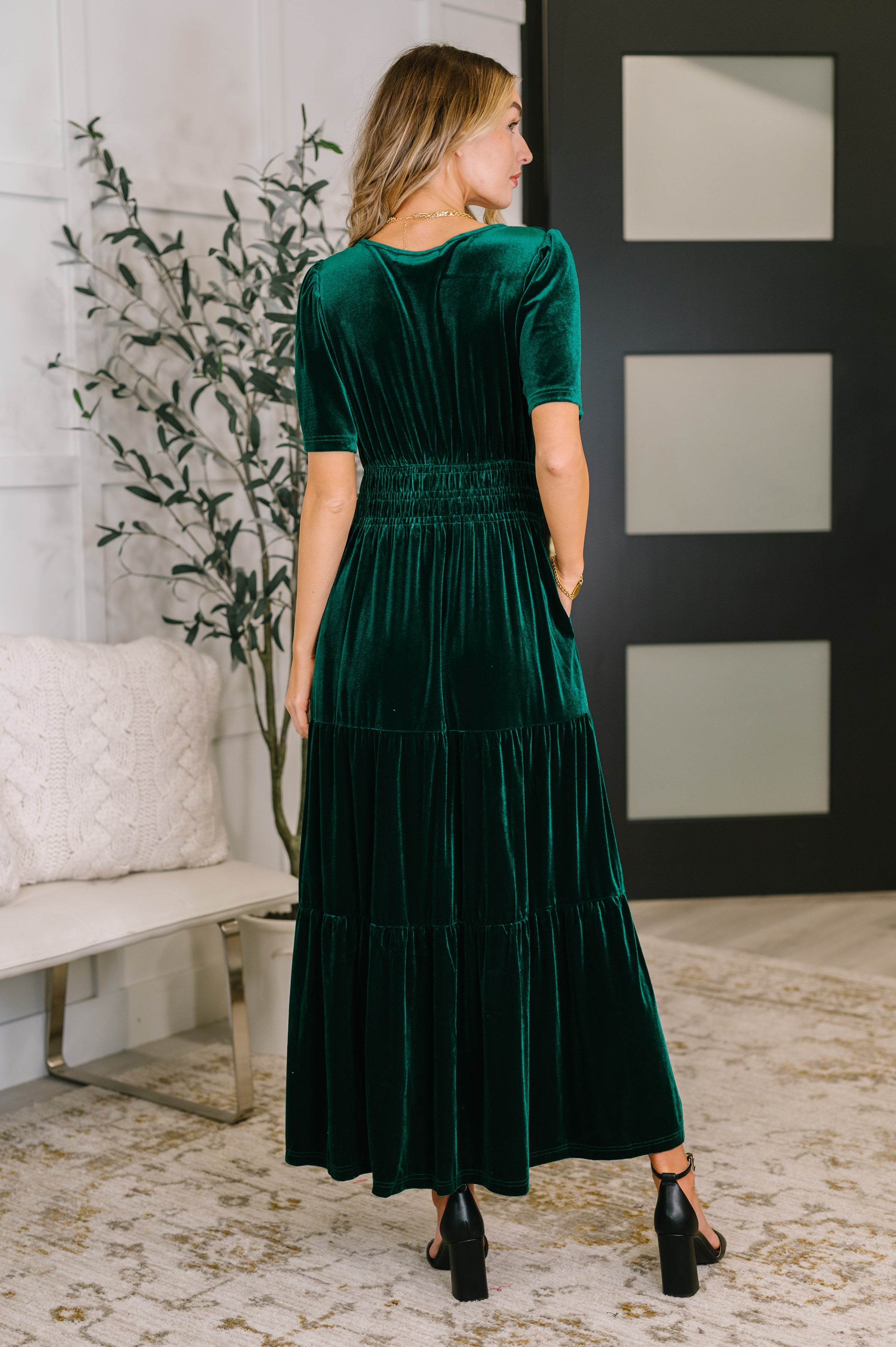 Softest Touch Velvet Tiered Dress - Charming Charlie
