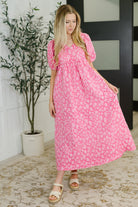 Softly Spoken Textured V-Neck Dress in Hot Pink - Charming Charlie