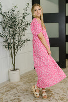 Softly Spoken Textured V-Neck Dress in Hot Pink - Charming Charlie