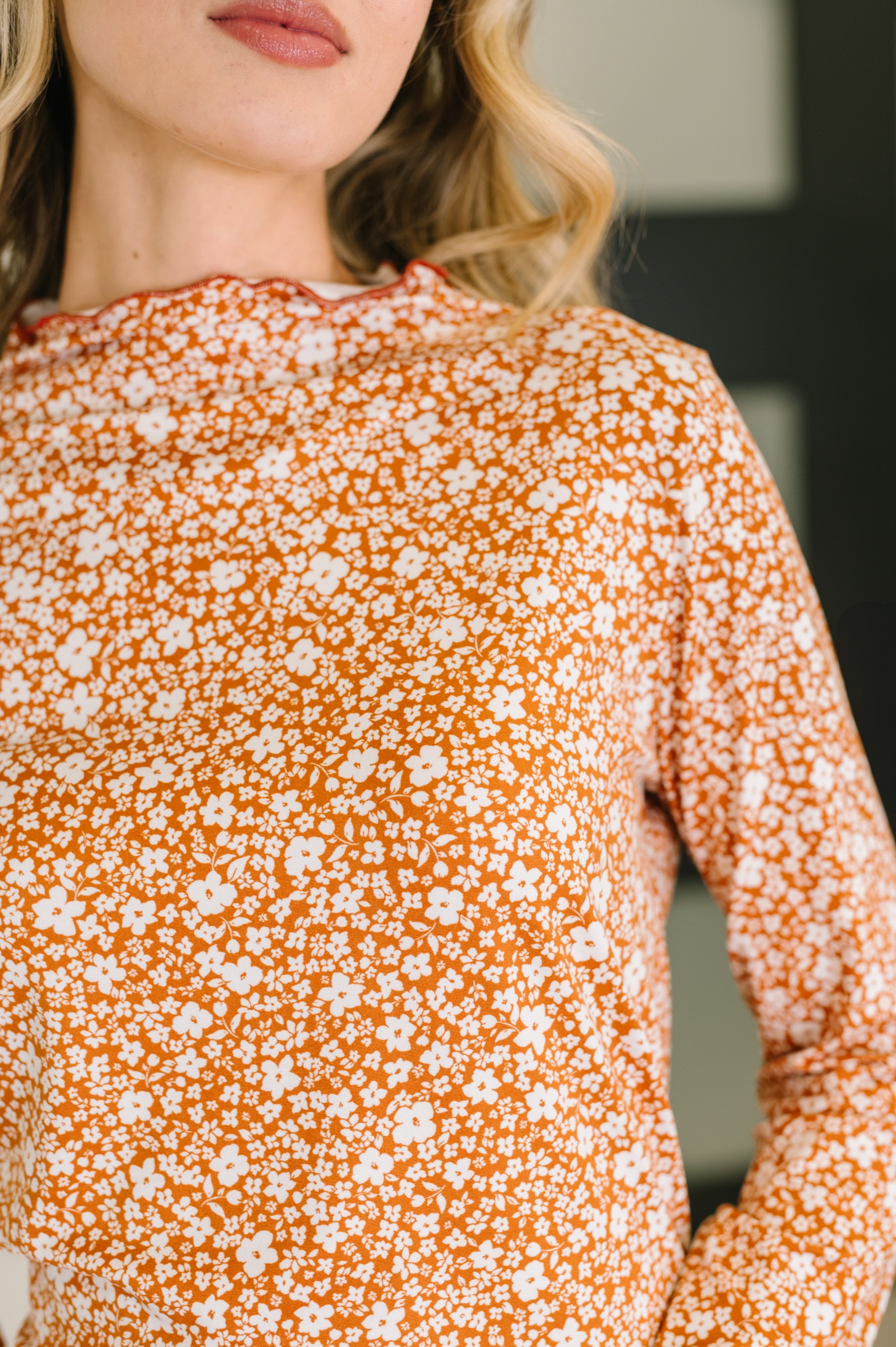 Something in the Air Lettuce Hem Longsleeve Top - Charming Charlie