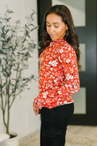Somethings in the Air Lettuce Hem Longsleeve Top in Vermillion - Charming Charlie