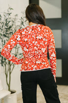 Somethings in the Air Lettuce Hem Longsleeve Top in Vermillion - Charming Charlie