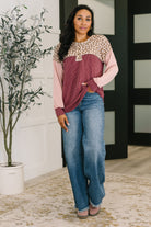 Spotted & Blocked Color Block Henley Top - Charming Charlie