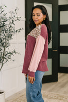 Spotted & Blocked Color Block Henley Top - Charming Charlie