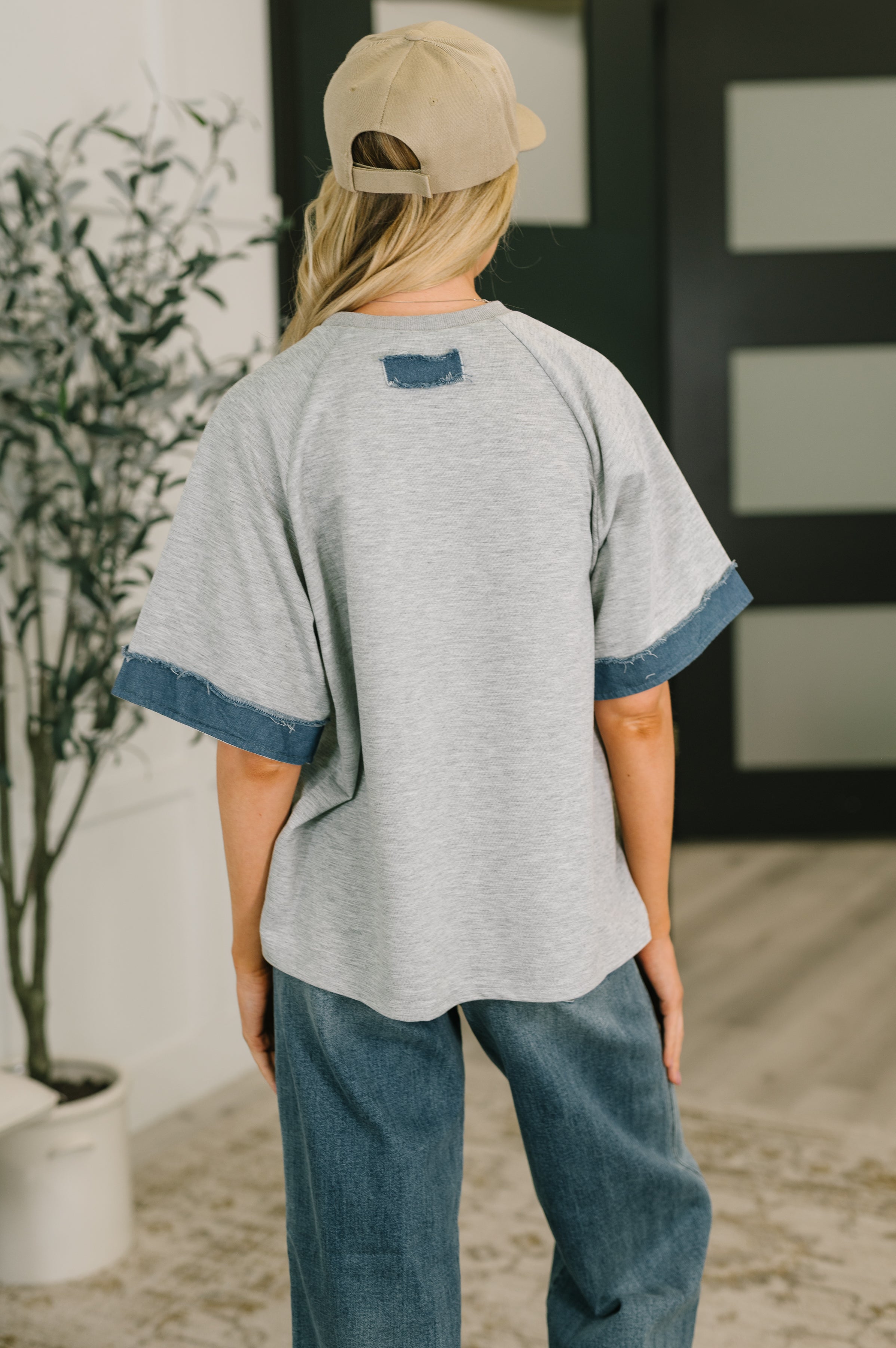 Star Stud Distressed Applique Top - Charming Charlie