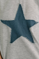Star Stud Distressed Applique Top - Charming Charlie
