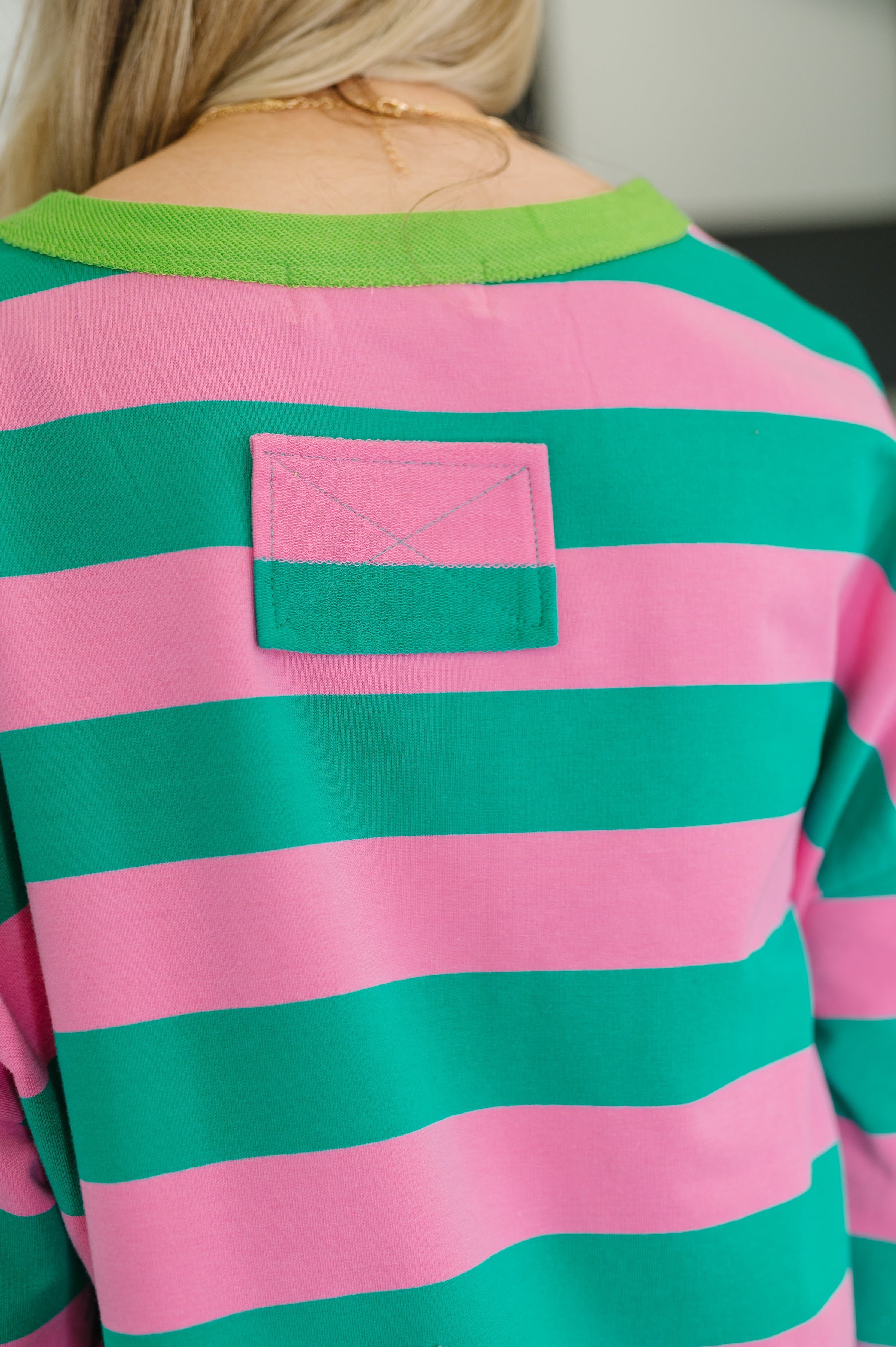 Stars On Stripes Patchwork Striped Sweatshirt - Charming Charlie