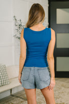 Start of Everything Round Neck Tank in Ocean Blue - Charming Charlie