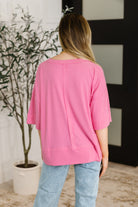 Stay On Top Relaxed Tee in Candy Pink - Charming Charlie
