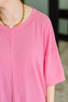 Stay On Top Relaxed Tee in Candy Pink - Charming Charlie