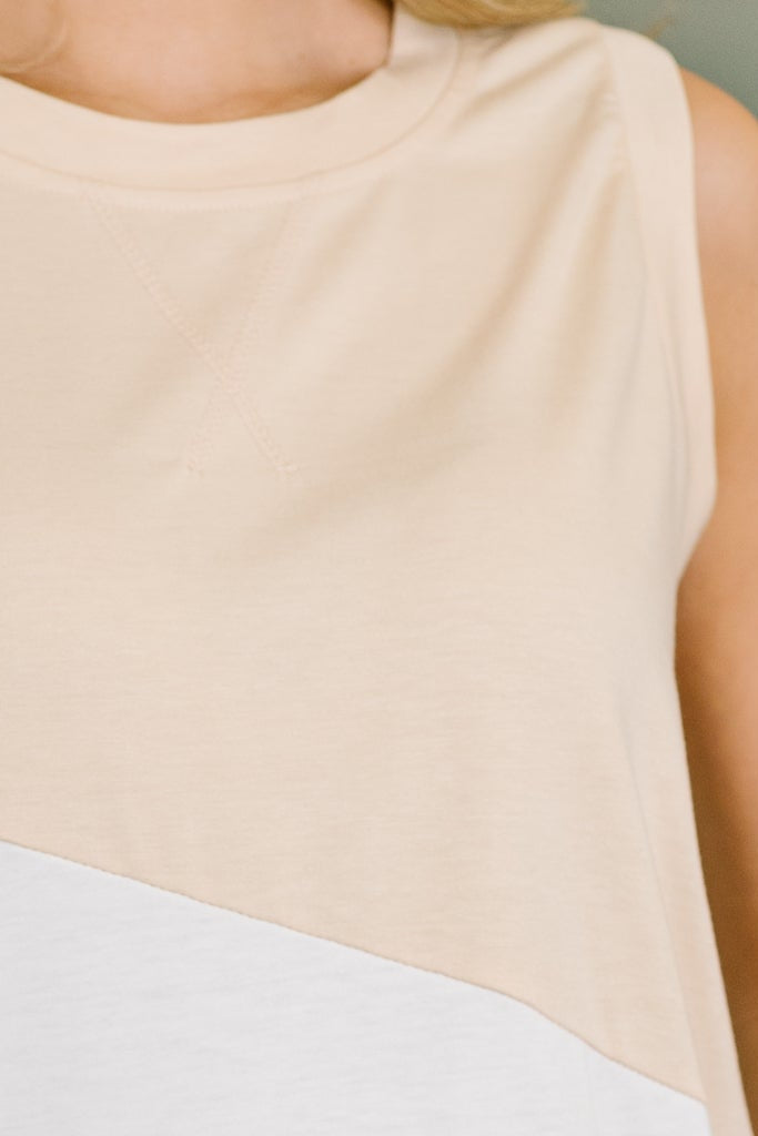 Steady Increase Color Block Sleeveless Top - Charming Charlie