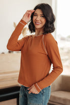 Stitch In Time Waffle Knit Top - Charming Charlie