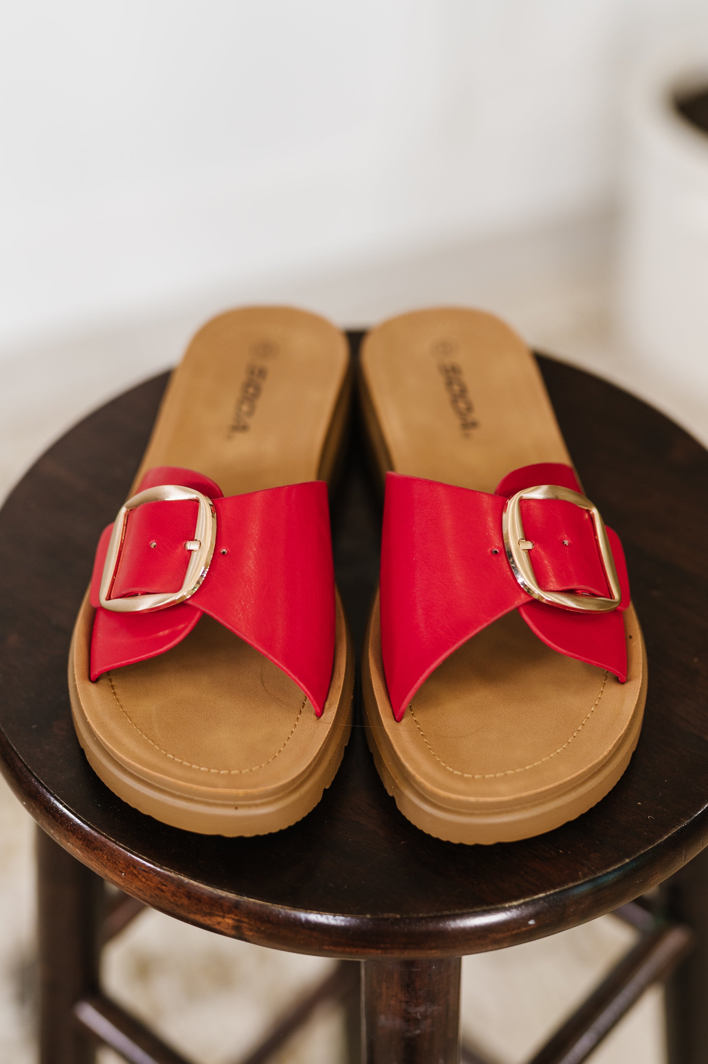 Strawberry Slip on Slide in Delight Red - Charming Charlie
