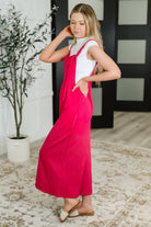 Suit Yourself Adjustable Strap Jumpsuit in Pink - Charming Charlie