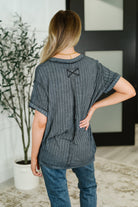 Sunday's Bestie Mineral Wash Top in Ash Black - Charming Charlie