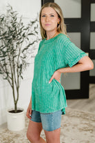 Sunday's Bestie Mineral Wash Top in Kelly Green - Charming Charlie