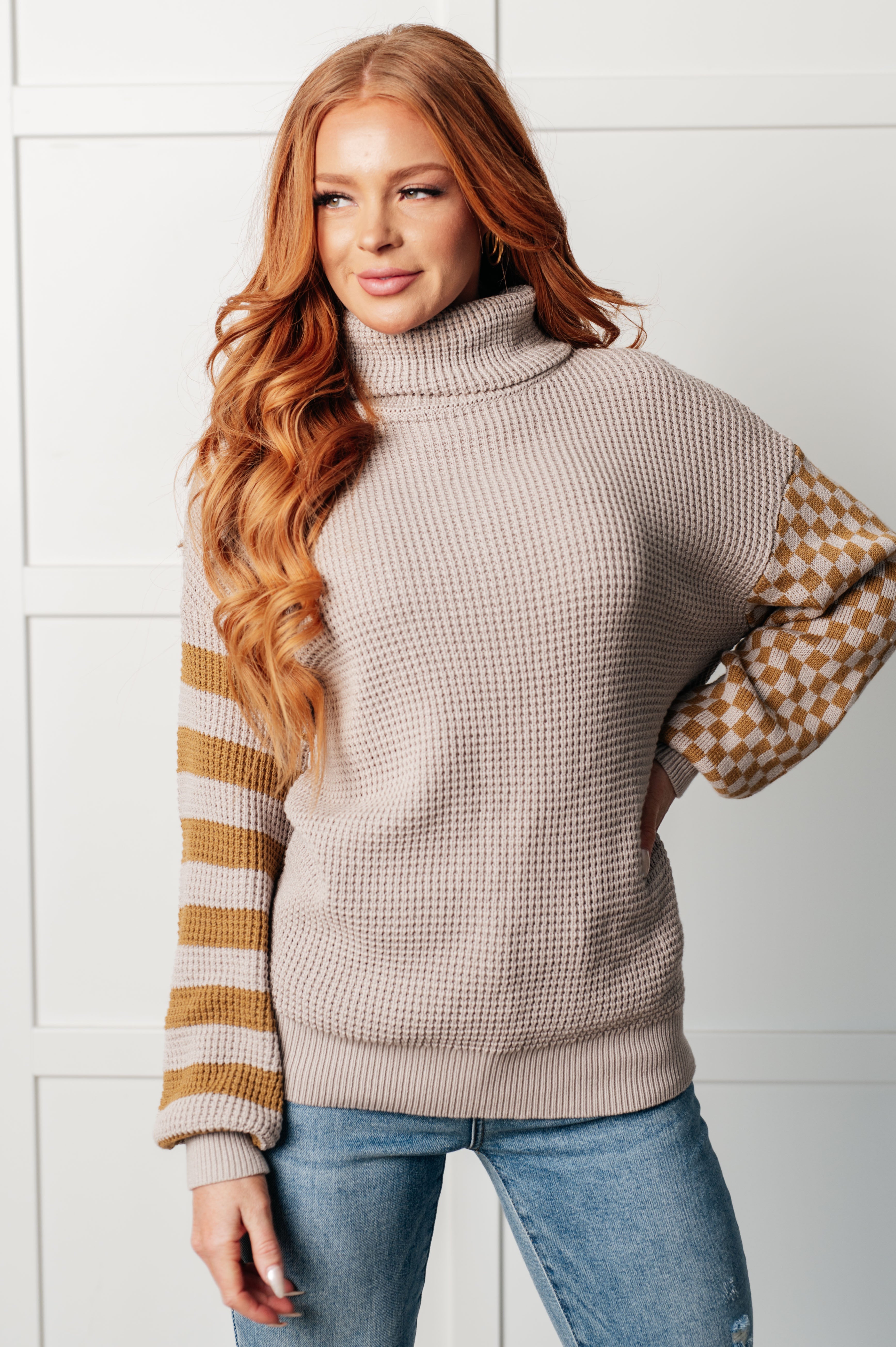 Super Seasonal Patchwork Waffle Knit Sweater - Charming Charlie