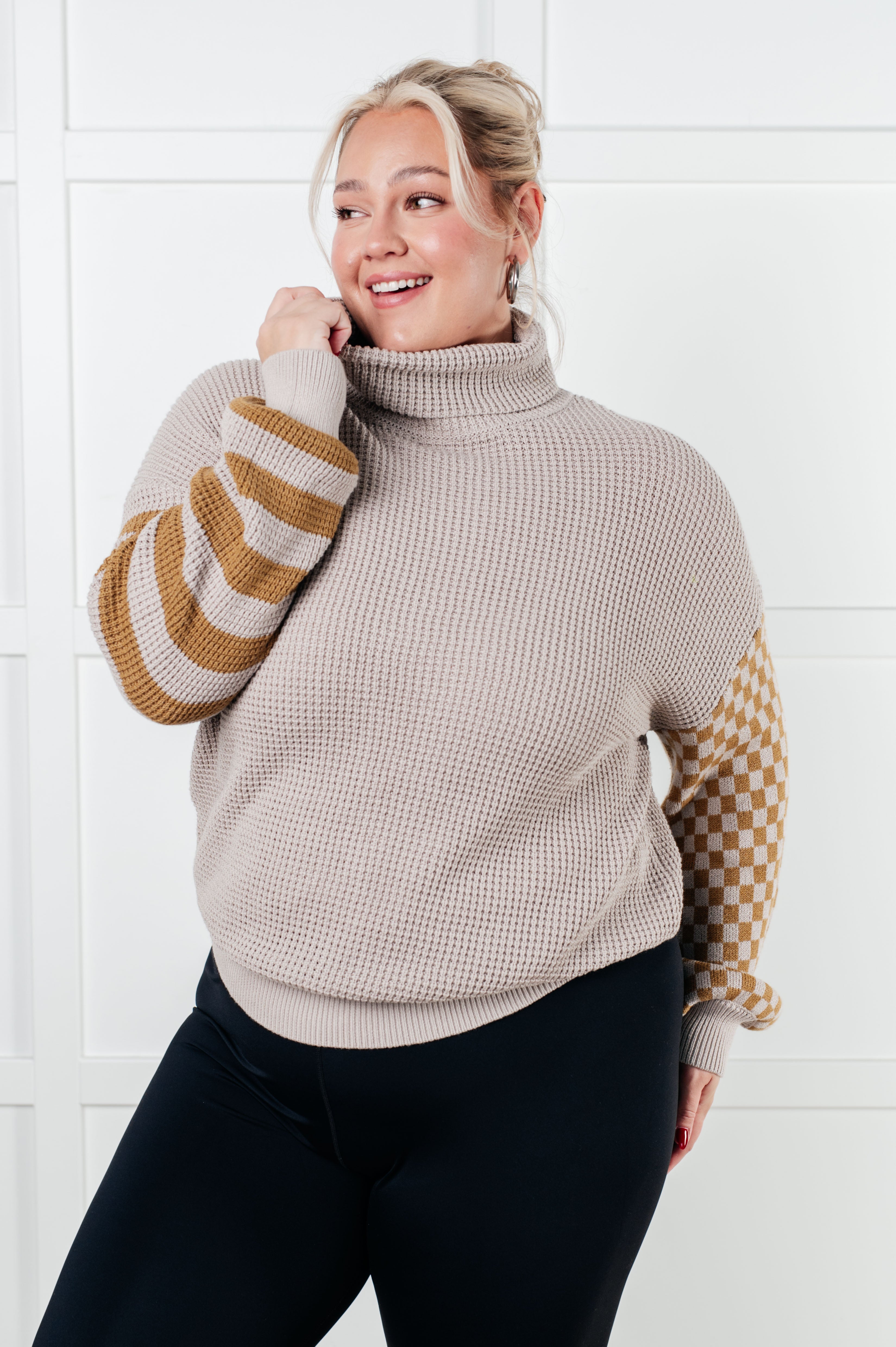 Super Seasonal Patchwork Waffle Knit Sweater - Charming Charlie