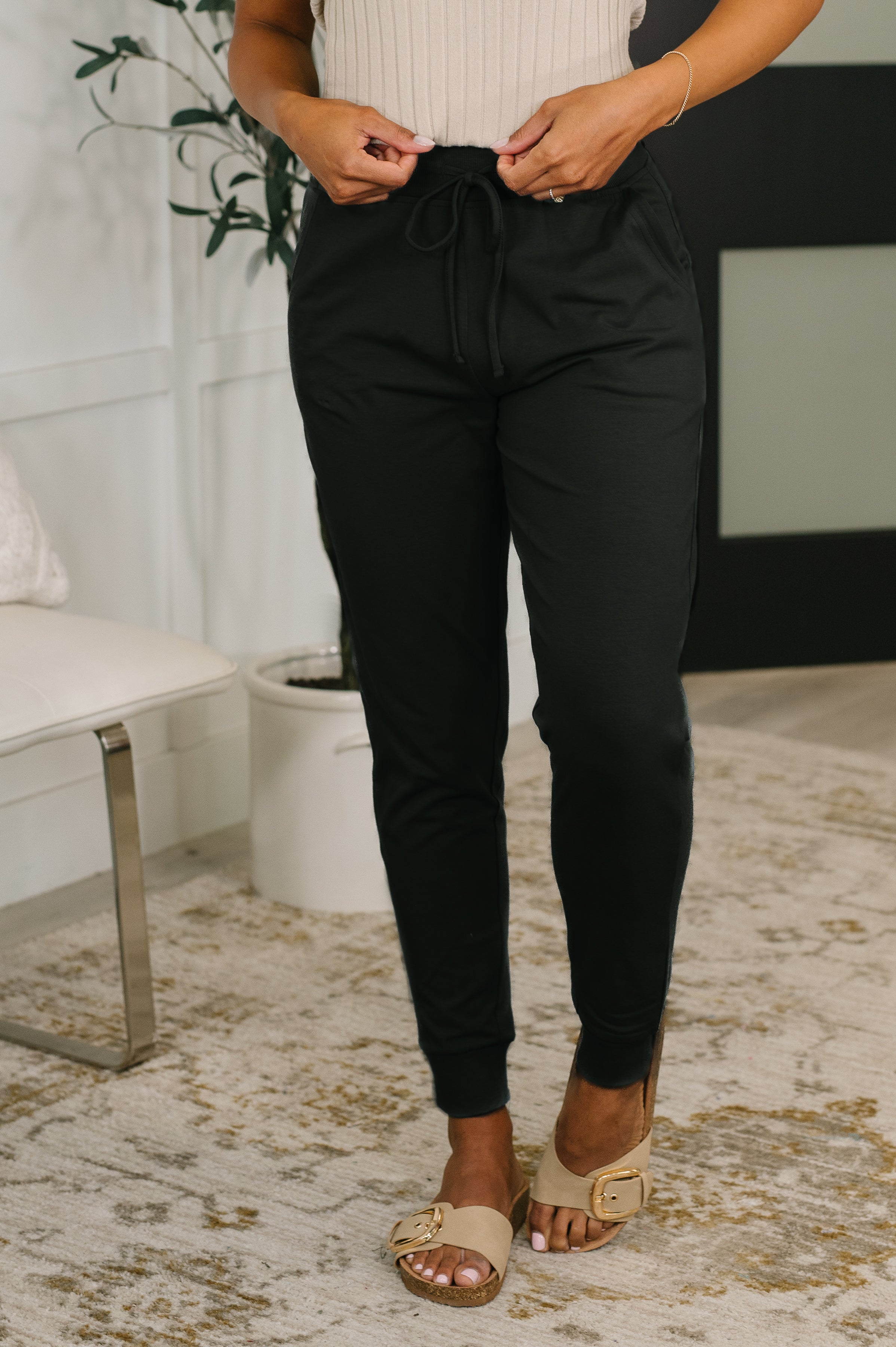 Sweat It High Waisted Joggers in Black - Charming Charlie