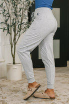 Sweat It High Waisted Joggers in Heather Grey - Charming Charlie