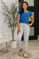Sweat It High Waisted Joggers in Heather Grey - Charming Charlie