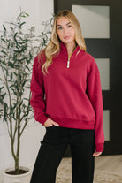 Sweater Weather Half Zip High Neck Pullover in Cabernet - Charming Charlie