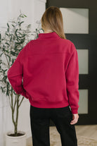 Sweater Weather Half Zip High Neck Pullover in Cabernet - Charming Charlie