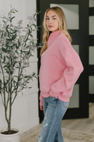 Sweater Weather Half Zip High Neck Pullover in Dark Pink - Charming Charlie