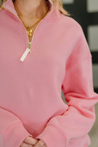 Sweater Weather Half Zip High Neck Pullover in Dark Pink - Charming Charlie