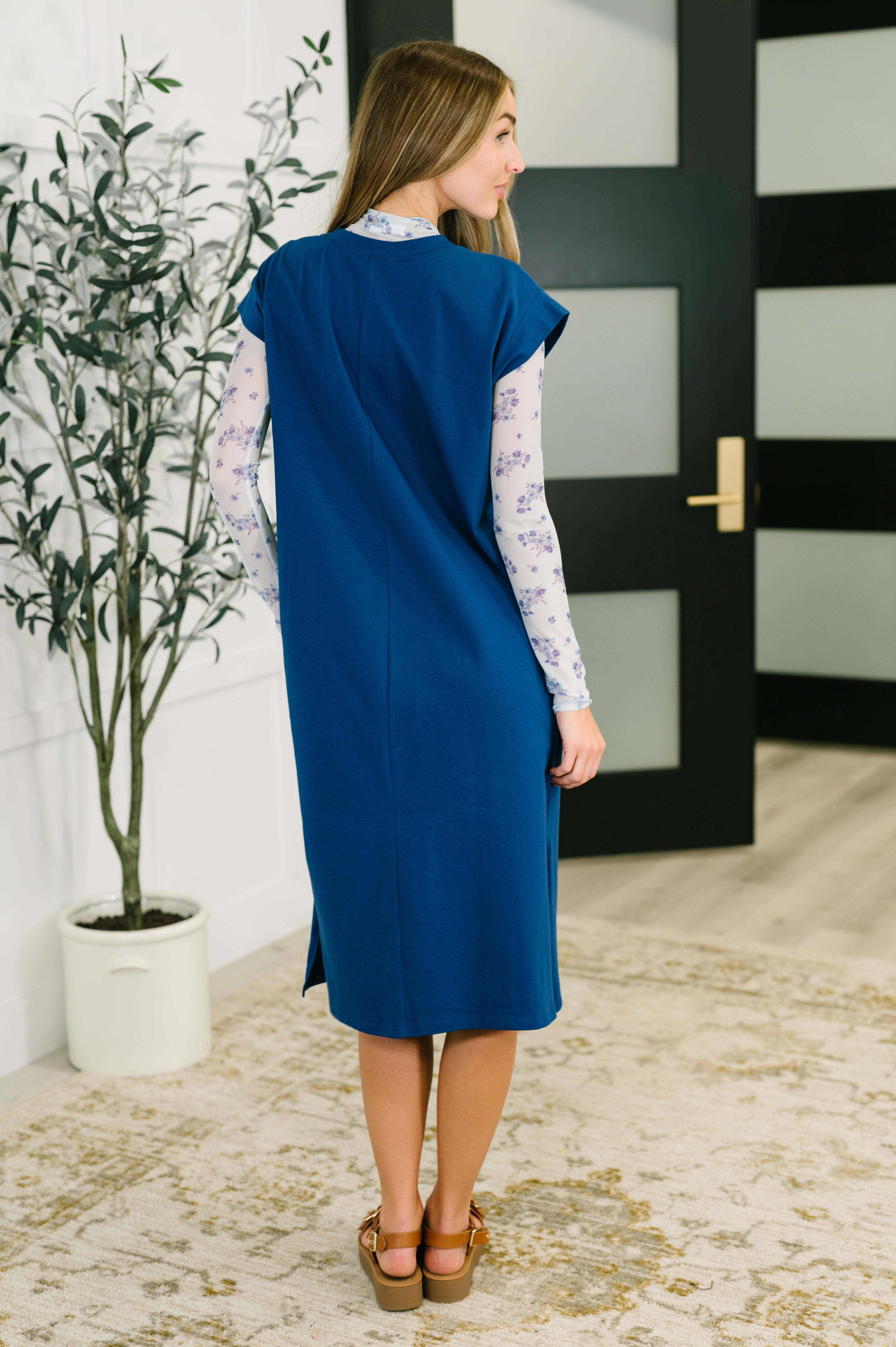 Sweet Like That Casual Dress in Light Navy - Charming Charlie