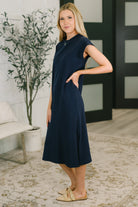 Sweet Like That Casual Dress in Navy - Charming Charlie