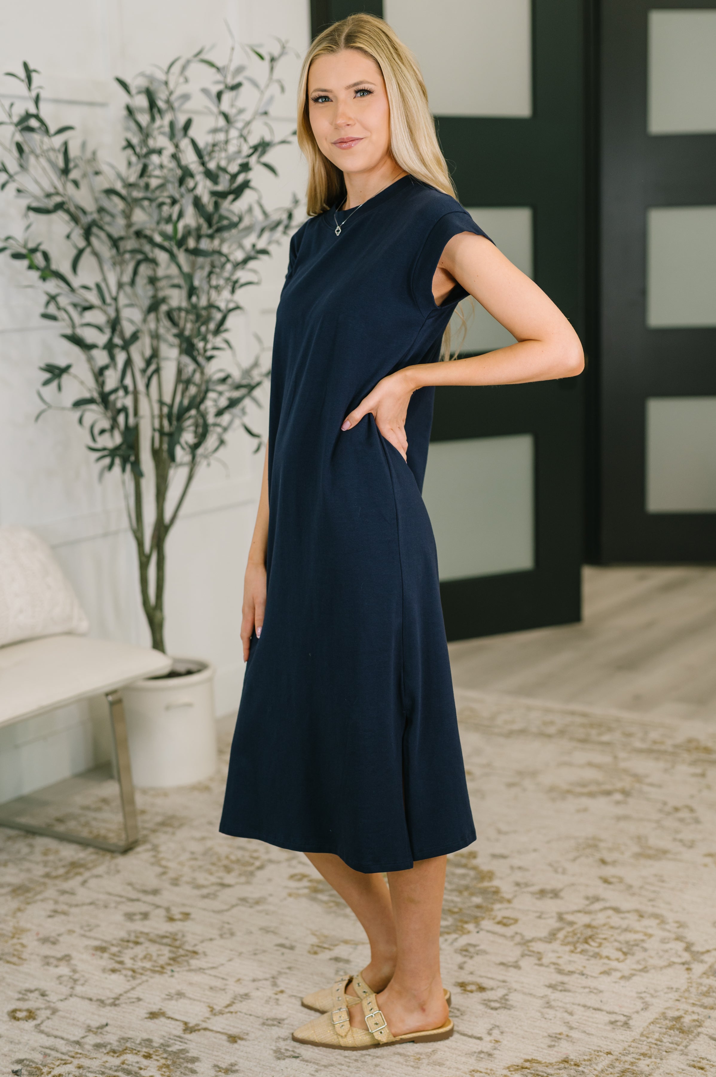 Sweet Like That Casual Dress in Navy - Charming Charlie