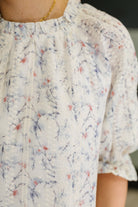 Sweet Ruffle Affair High Neck Blouse in Blue - Charming Charlie