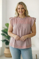 My Dusty Rose Darling Embroidered Blouse - Charming Charlie