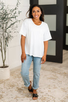 Take It Easy Slouchy Tee in Ivory - Charming Charlie