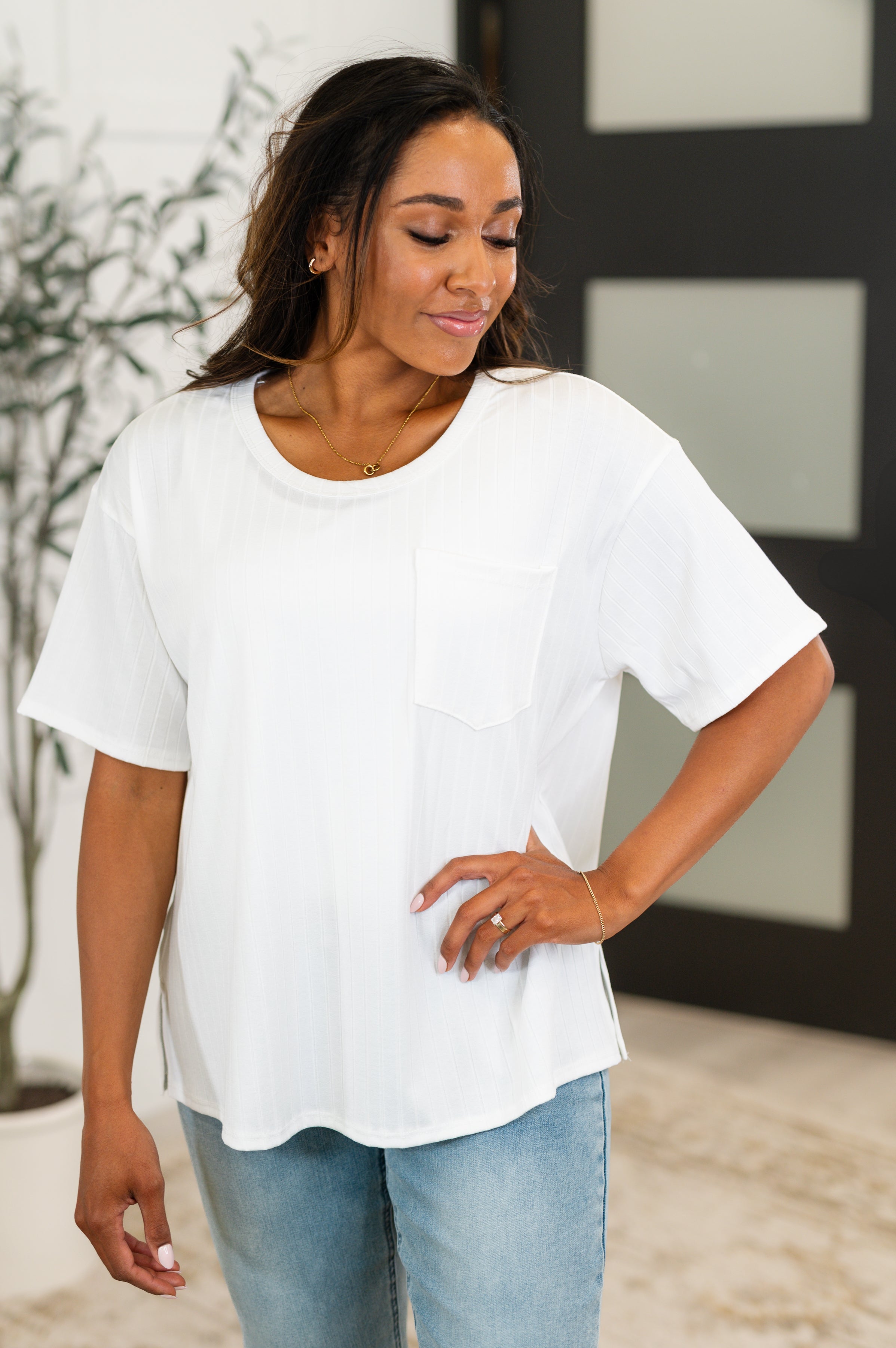 Take It Easy Slouchy Tee in Ivory - Charming Charlie
