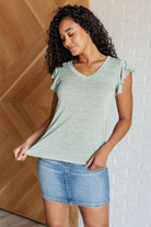Take It In Flutter Sleeve Top - Charming Charlie