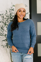 Take My Time Boatneck Textured Long Sleeve - Charming Charlie