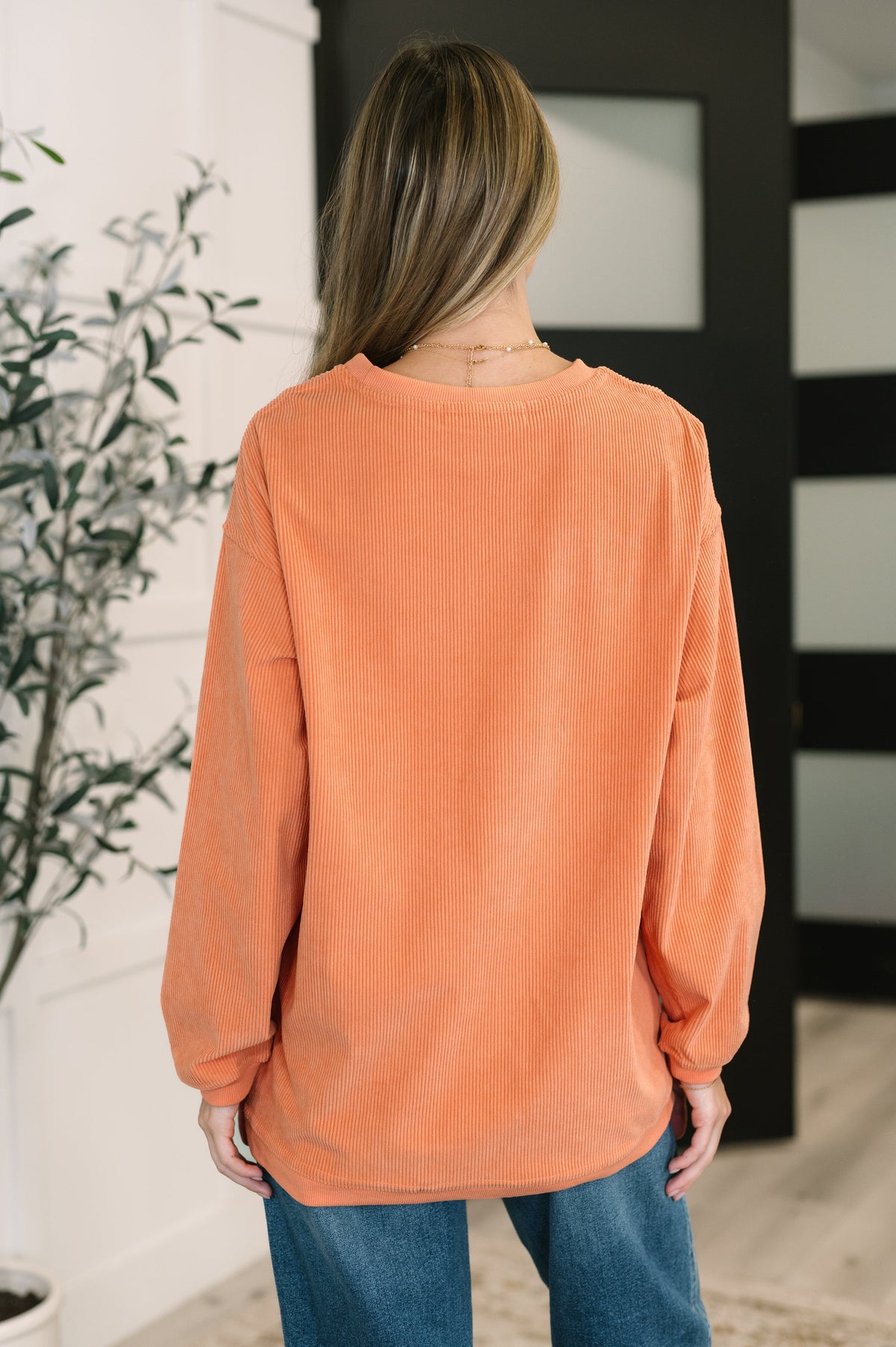 Taking A Drive Oversized Corded Sweatshirt - Charming Charlie